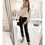 Gemre Dark brown trousers with a belt Pelchat | Shoptok.si