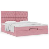  Otomanski posteljni okvir z vzmetnicami roza 160x200cm žamet, (22053234) | Shoptok.si