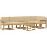  Set vanjskih sofa s jastukom 7 pcs Bijela i bež Poliester | Eponuda.com