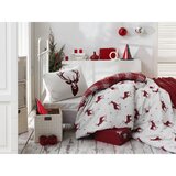  Geyik - Claret Red Claret RedWhite Single Quilt Cover Set Cene
