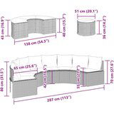  3-dijelni set vrtnih sofa crni polukružni od poliratana | shoptok.hr