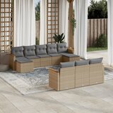  The Living Store Vrtna sedežna garnitura 10-delna z blazinami bež poli ratan - Vrtna Sedežna Garniture, (21477354) | Shoptok.si