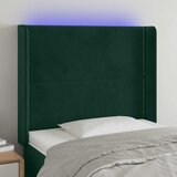  LED uzglavlje tamnozeleno 93x16x118/128 cm baršunasto | Eponuda.com