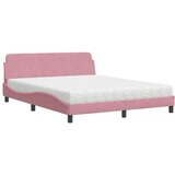  Krevet s madracem Dover ružičasti 160x200 cm baršunasti | shoptok.hr