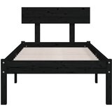  Okvir za krevet od borovine crni 90 x 190 cm jednokrevetni | shoptok.hr