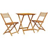 3-dijelni bistro set od polipropilen i masivnog drva bež | shoptok.hr