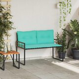  Drvena klupska klupa s jastukom Tirkizna 114 x 55 x 77 cm | shoptok.hr