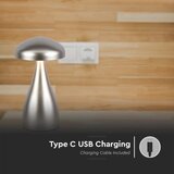  LED prigušiva punjiva stona lampa LED/1W/5V 3000-6000K 1800 mAh srebrna | Eponuda.com