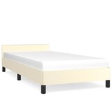The Living Store Posteljni okvir z vzglavjem krem 90x200 cm umetno usnje - Posteljni Okvir Z Vzglavjem, (21526695) | Shoptok.si