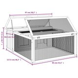  Kavez za zečeve smeđi 117,5 x 97 x 47,5 cm od masivne borovine | Eponuda.com