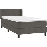 Box spring krevet s madracem tamnosivi 90x190 cm baršunasti | shoptok.hr