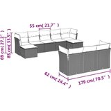  10-dijelni set vrtnih sofa od poliratana s jastucima smeđi | shoptok.hr