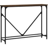 Maison Chic konzolna miza - miza ob steni rjav hrast 102x22,5x75 cm inženirski les, (21786020) Cene
