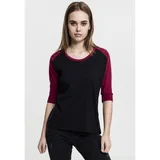 Urban Classics Ladies 3/4 Contrast Raglan Tee blk/burgundy