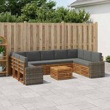  Set vanjskih sofa 10 kom. Prirodna i antracit Poliester | shoptok.hr