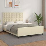  Okvir za krevet s uzglavljem krem 140x200 cm od umjetne kože - Krema 140 x 200 cm gumbi | shoptok.hr
