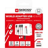 Skross svjetski adapter MUV 45W PD 2x i bijeli USB (Tip-A C) uklj. Tip-C kabel | shoptok.hr