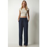 Happiness İstanbul Women's Navy Blue Pleated Tracksuit Pants Cene