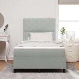 vidaXL Box Spring postelja z vzmetnico svetlo siva 120x200 cm žamet | Shoptok.si