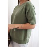 Kesi Włoski Women's short-sleeve viscose sweater khaki | shoptok.hr