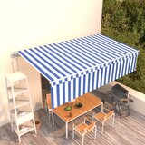 vidaXL Avtomatsko zložljiva tenda s senčilom 6x3 m modra in bela Cene
