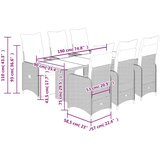  7-dijelni vrtni bistro set od poliratana s jastucima smeđi | Eponuda.com