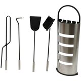 Pribor za Kamin DKD Home Decor Srebrna Čelik 23 x 15 x 66 cm (4 Dijelovi) | shoptok.hr