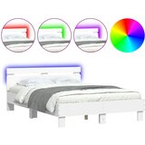  The Living Store Posteljni okvir z vzglavjem in LED bel 120x200 cm - Posteljni Okvir, (21455302) | Shoptok.si