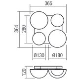  Redo 01-4333 - LED stropno svetilo LUMIEN 4xLED/26W/230V 2700/3000K CRI90 crna | Eponuda.com