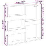 vidaXL Zidni ormarić boja staro drvo 80x15x80 cm od konstruiranog drva | shoptok.hr