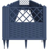  Vrtna sadilica s klinovima plava siva 363,5x43,5x43,5 cm PP | shoptok.hr