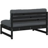  Srednja sofa crni 120x80 cm od masivne borovine | shoptok.hr