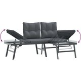  5-dijelni set vrtnih klupa s jastucima crni čelični | shoptok.hr
