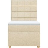 vidaXL Box spring postelja z vzmetnico krem 80x200 cm blago, (21261114) | Shoptok.si