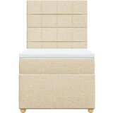 vidaXL Okvir kreveta s oprugama i madrac krem 80x200 cm od tkanine | shoptok.hr