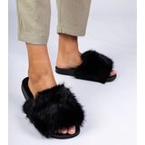 Gemre Black Fur Slides Manny | ePonuda.com