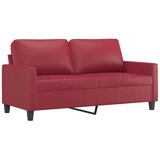 vidaXL 3-dijelni set sofa s jastucima boja vina od umjetne kože | shoptok.hr