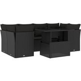  The Living Store Vrtna sedežna garnitura 7-delna z blazinami črn poli ratan - Vrtna Sedežna Garniture, (21451807) | Shoptok.si
