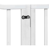 vidaXL Ograda za pse z vrati zložljiva 4 paneli bela 320 cm topolovina | Shoptok.si