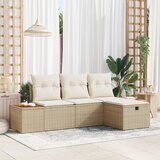 vidaXL 4 komadna vrtna sofa garnitura s jastučićima Bež Poly ratan Cijene