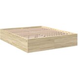 vidaXL Posteljni okvir sonoma hrast 160x200 cm inženirski les | Shoptok.si