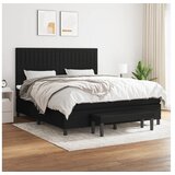 vidaXL Box spring postelja z vzmetnico črna 160x200 cm blago | Shoptok.si