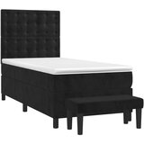 The Living Store Box spring postelja z vzmetnico črna 90x200 cm žamet - Box Spring Postelja, (21493007) | Shoptok.si