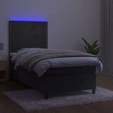  Box spring s madracem LED tamnosivi 100x200 cm baršun | shoptok.hr