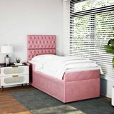 Box spring krevet s madracem ružičasti 90x200 cm baršunasti | shoptok.hr