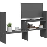 Stalak za monitor sivi (39 - 72) x 17 x 43 cm masivna borovina | shoptok.hr