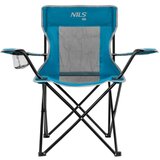 Nils Camp Zložljiv visok stol za plažo, vrt, piknik, moder | Shoptok.si