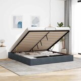 Maison Chic Otomanski Posteljni okvir - Dvoposteljna postelja - Zakonska postelja brez vzmetnice Temno siva 160x200 cm-J561, (21762871) | Shoptok.si