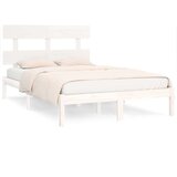  Posteljni okvir bel iz trdnega lesa 200x200 cm, (20708153) | Shoptok.si