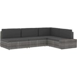 vidaXL Sekcijski kotni kavč poli ratan sive barve | Shoptok.si